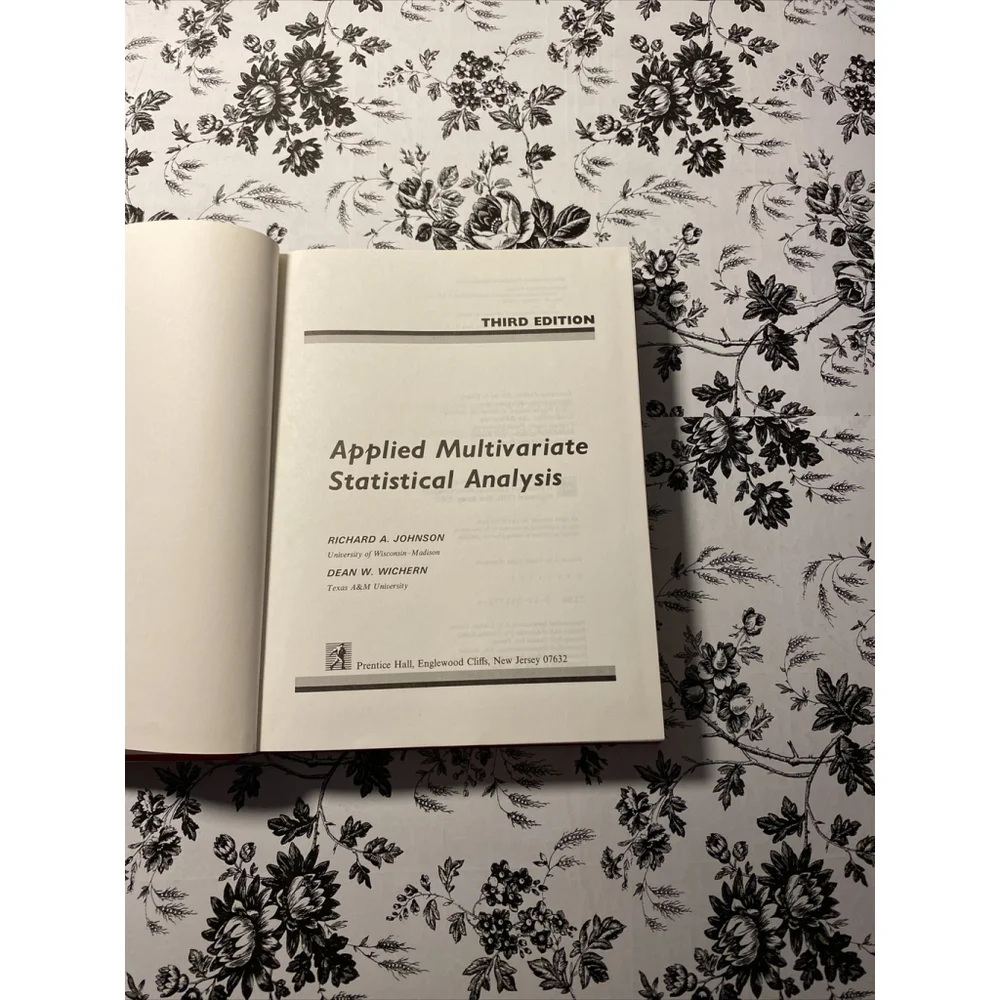 Applied Multivariate Statistical Analysis 3rd Ed Hardcover Wichern Johnson 1992